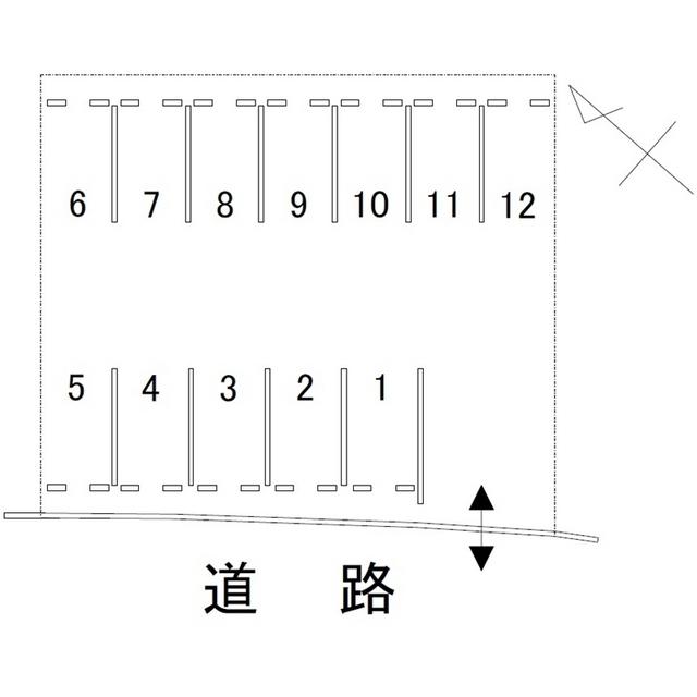 鳴和台282番地駐車場の駐車配置図