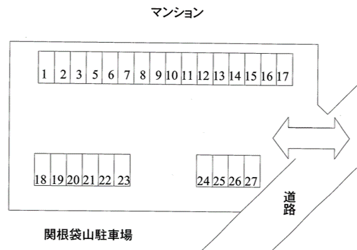 関根袋山駐車場の駐車配置図