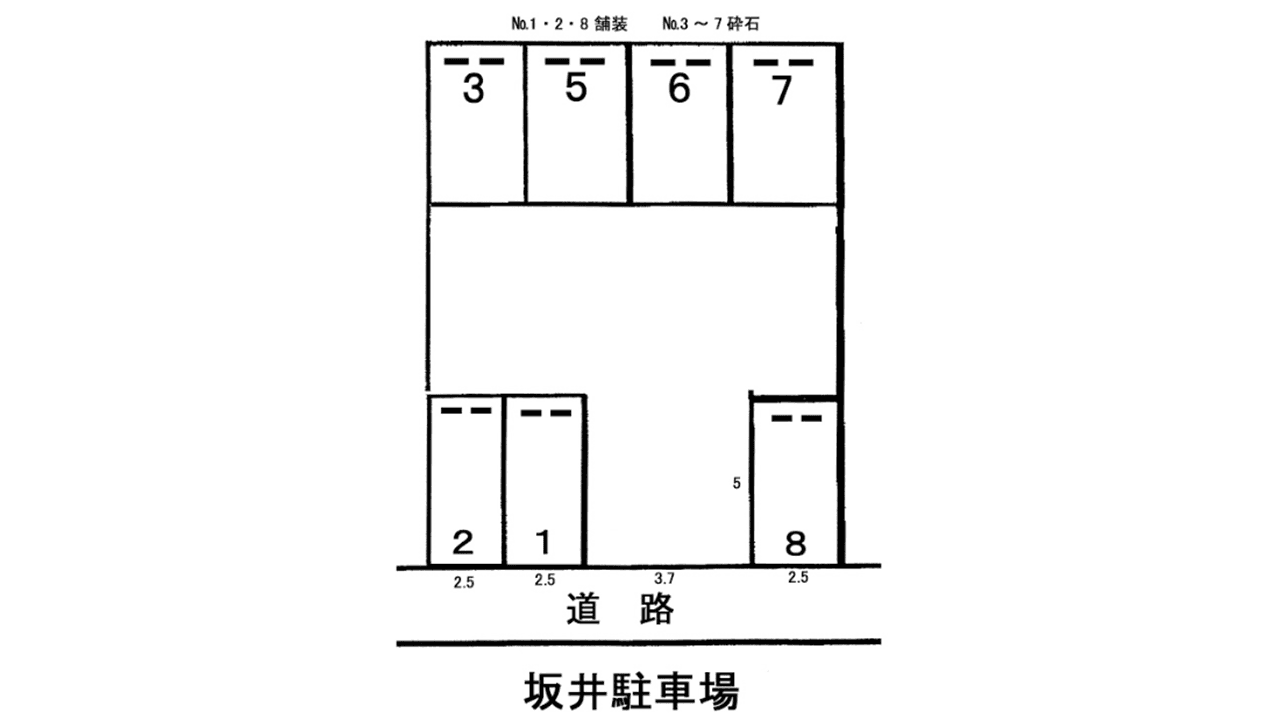 坂井駐車場の駐車配置図