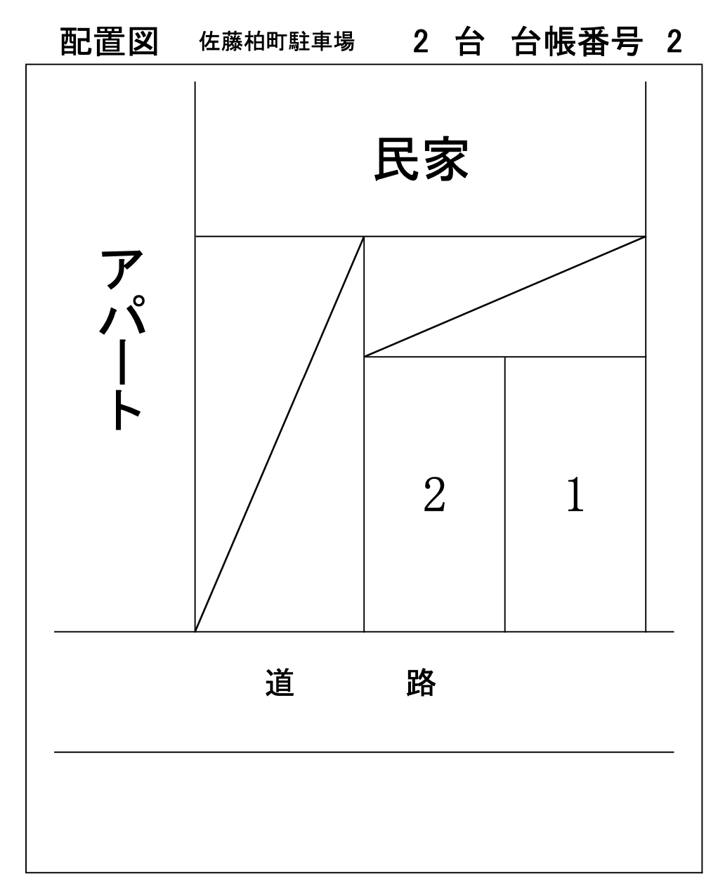 佐藤柏町駐車場の駐車配置図