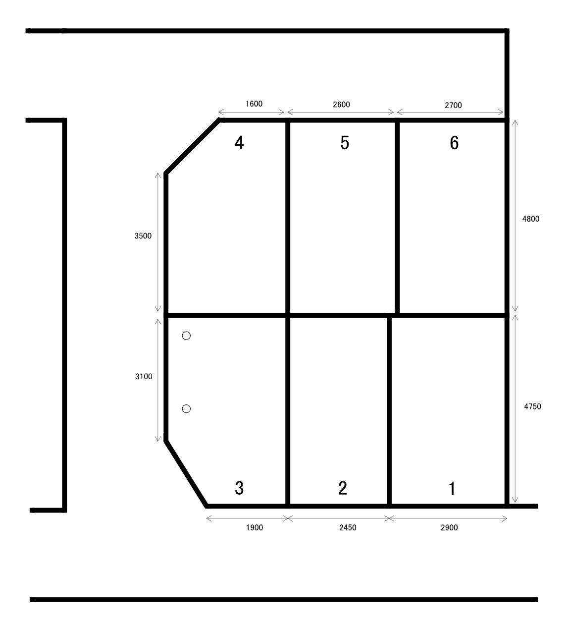 東中新宿駐車場の駐車配置図