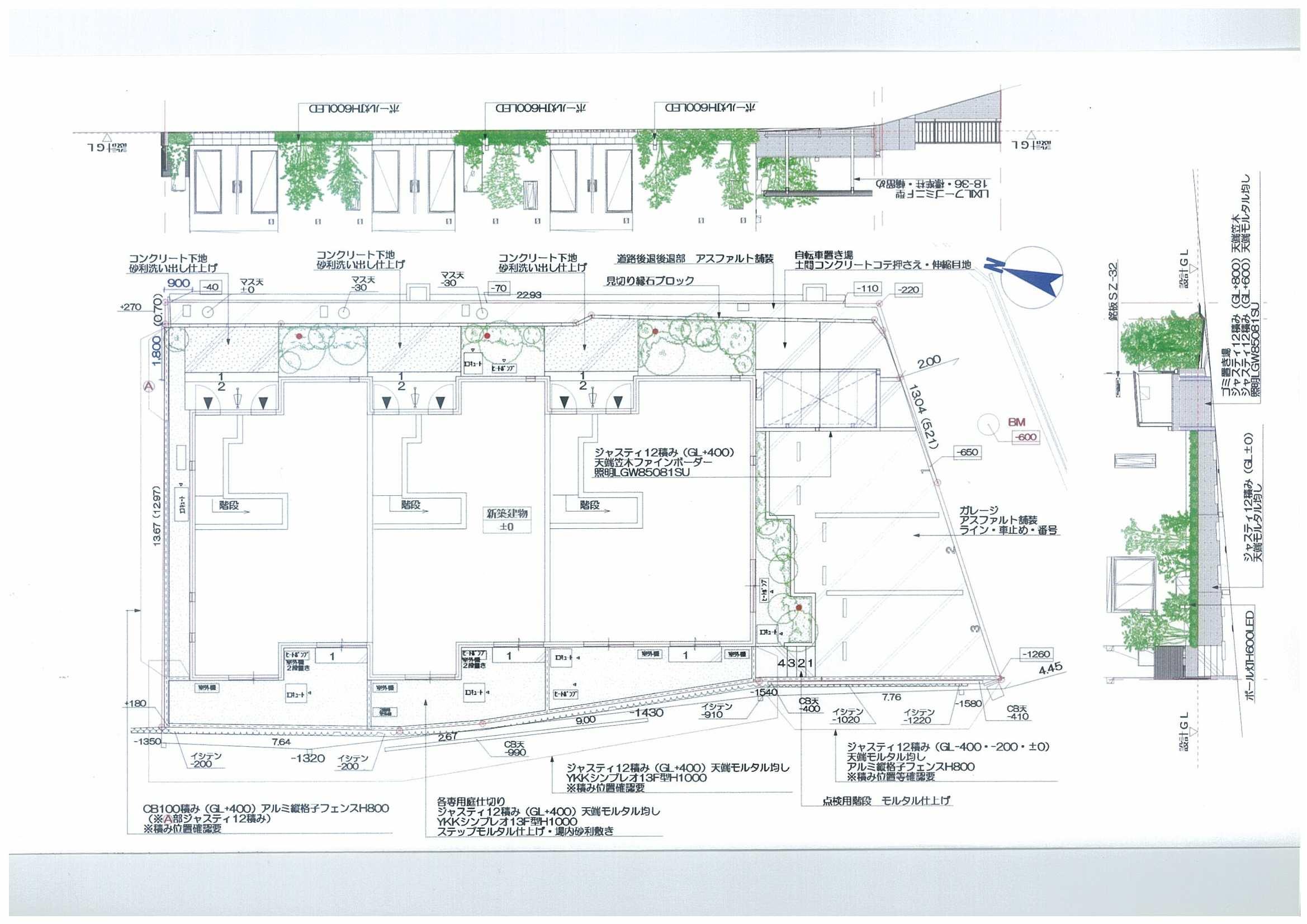 エルメゾン龍岳の駐車配置図