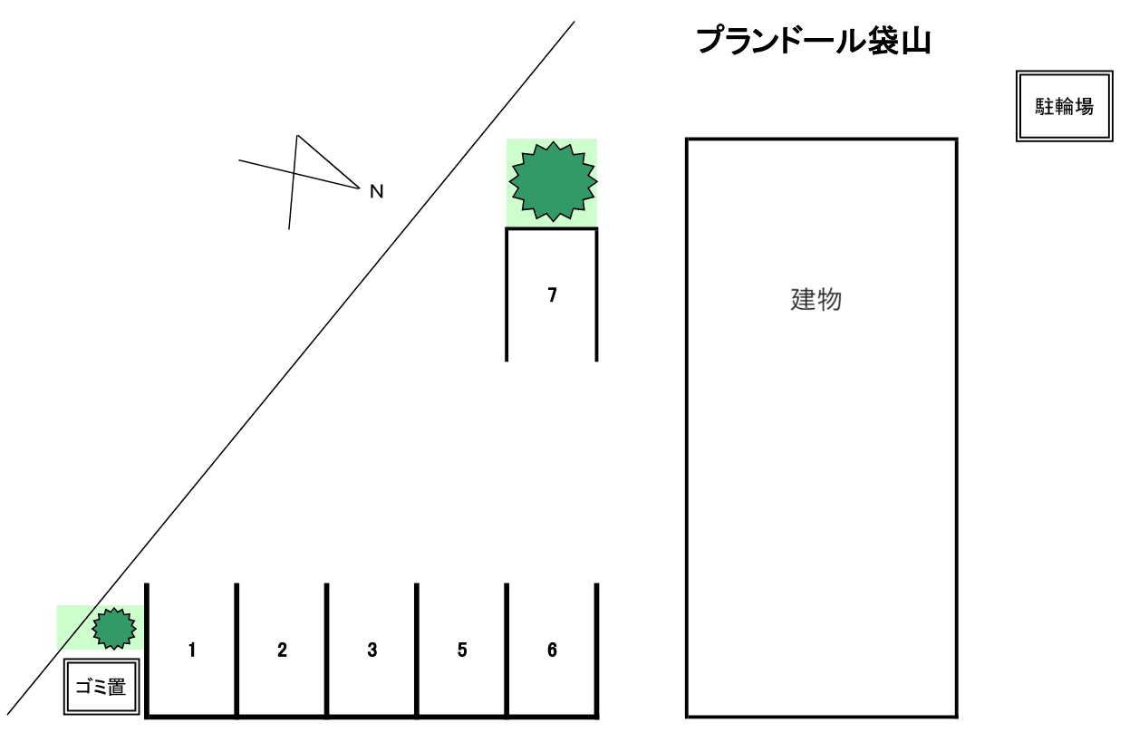 越谷市袋山400番駐車場(プランドール袋山)の駐車配置図
