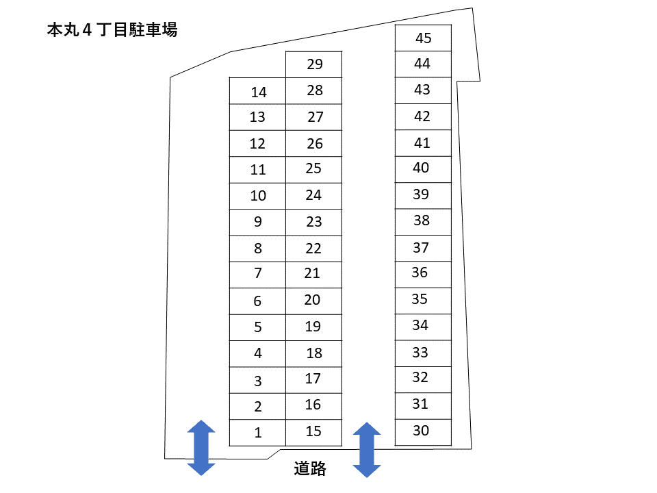 本丸4丁目駐車場の駐車配置図