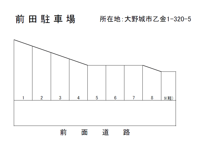 前田駐車場の駐車配置図