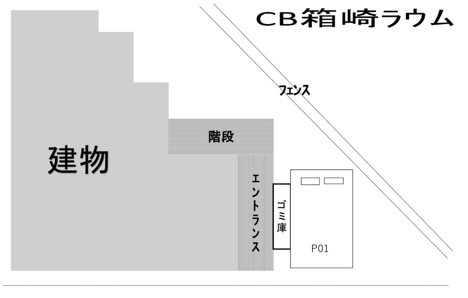 CB箱崎ラウムの駐車配置図