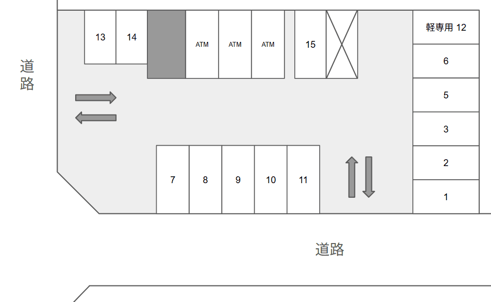 X駐車場の駐車配置図