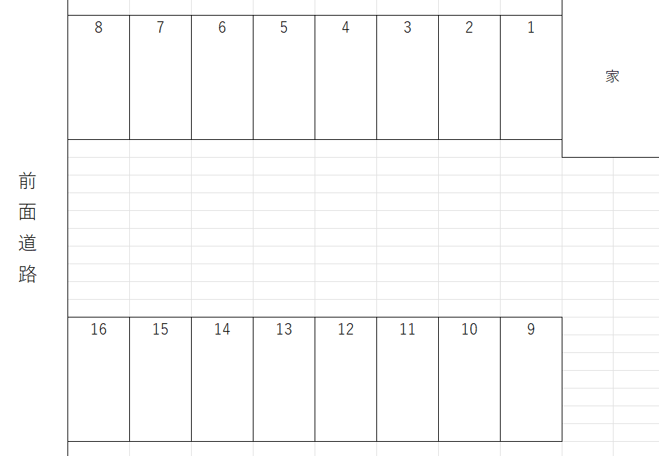 オリーブ月極駐車場の駐車配置図