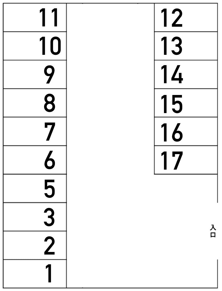 公園前長倉駐車場の駐車配置図