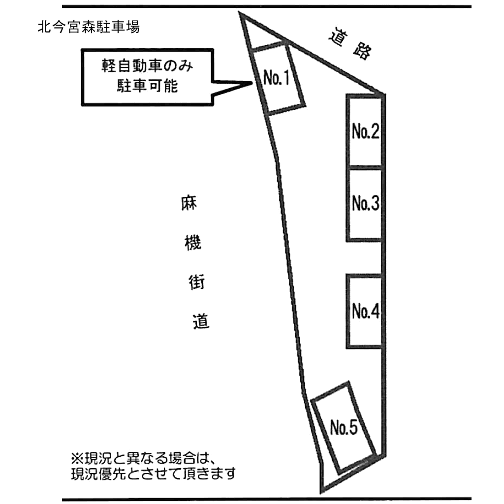 北今宮 森駐車場の駐車配置図