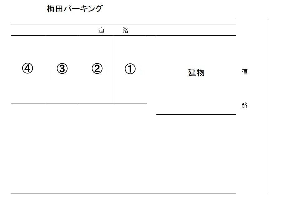 梅田パーキングの駐車配置図