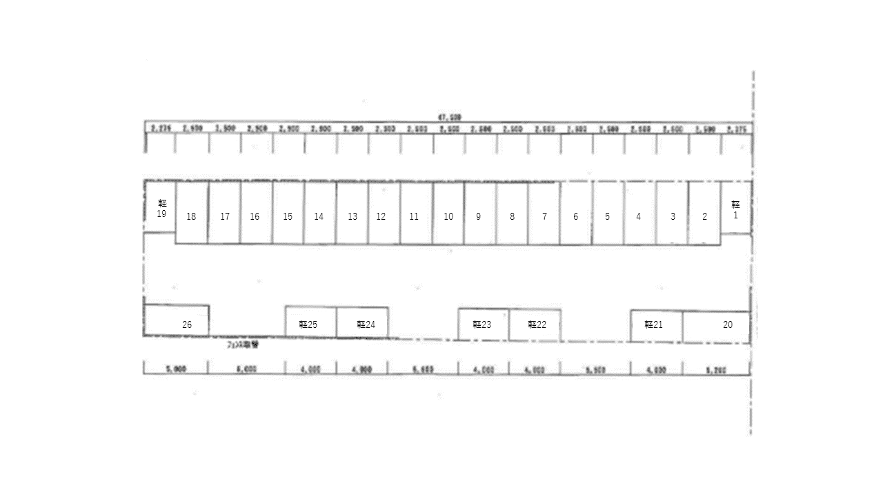 箱崎3丁目駐車場の駐車配置図