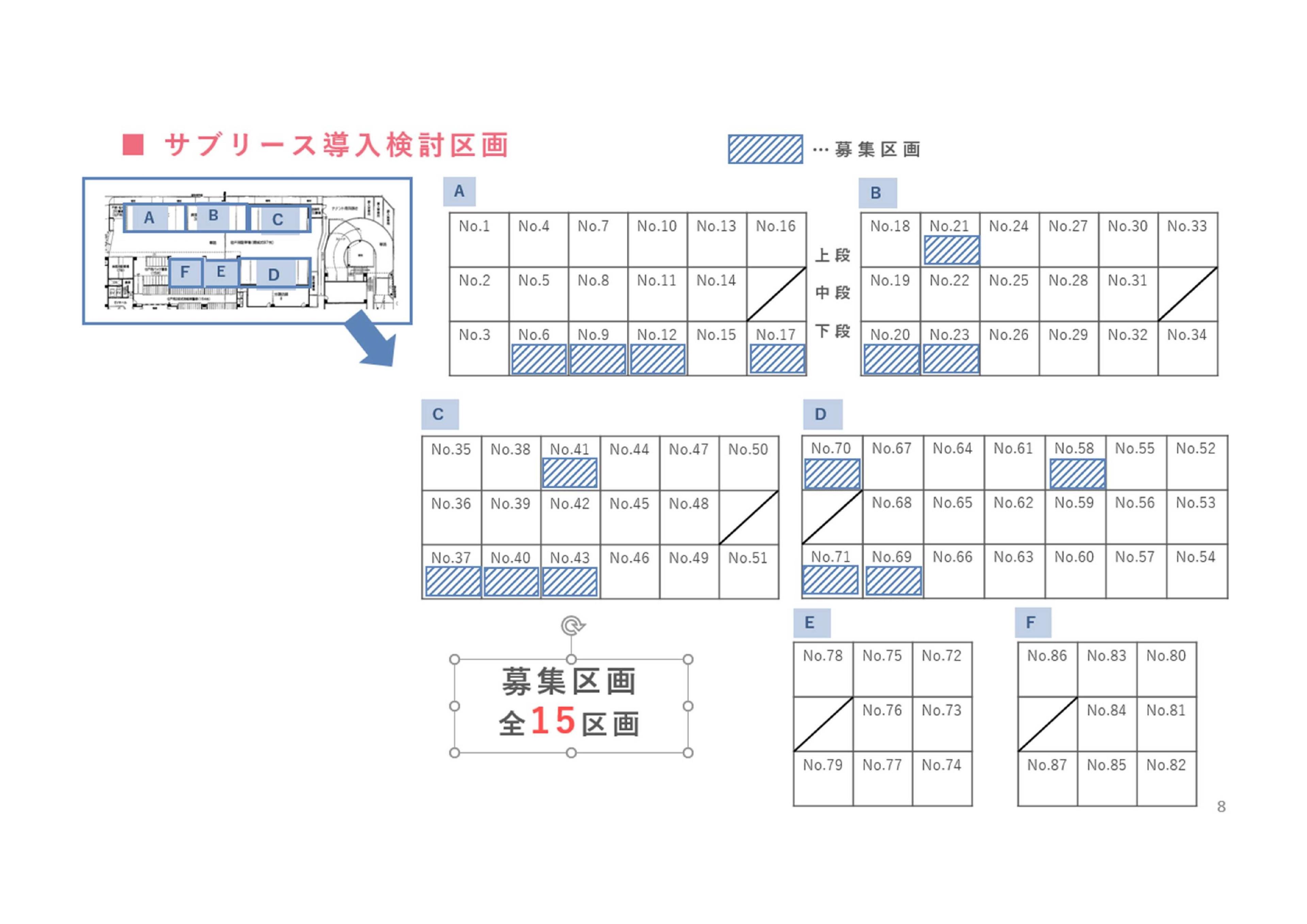 片岡台1丁目駐車場の駐車配置図