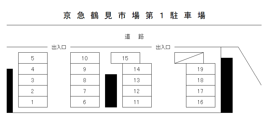 京急鶴見市場第1の駐車配置図