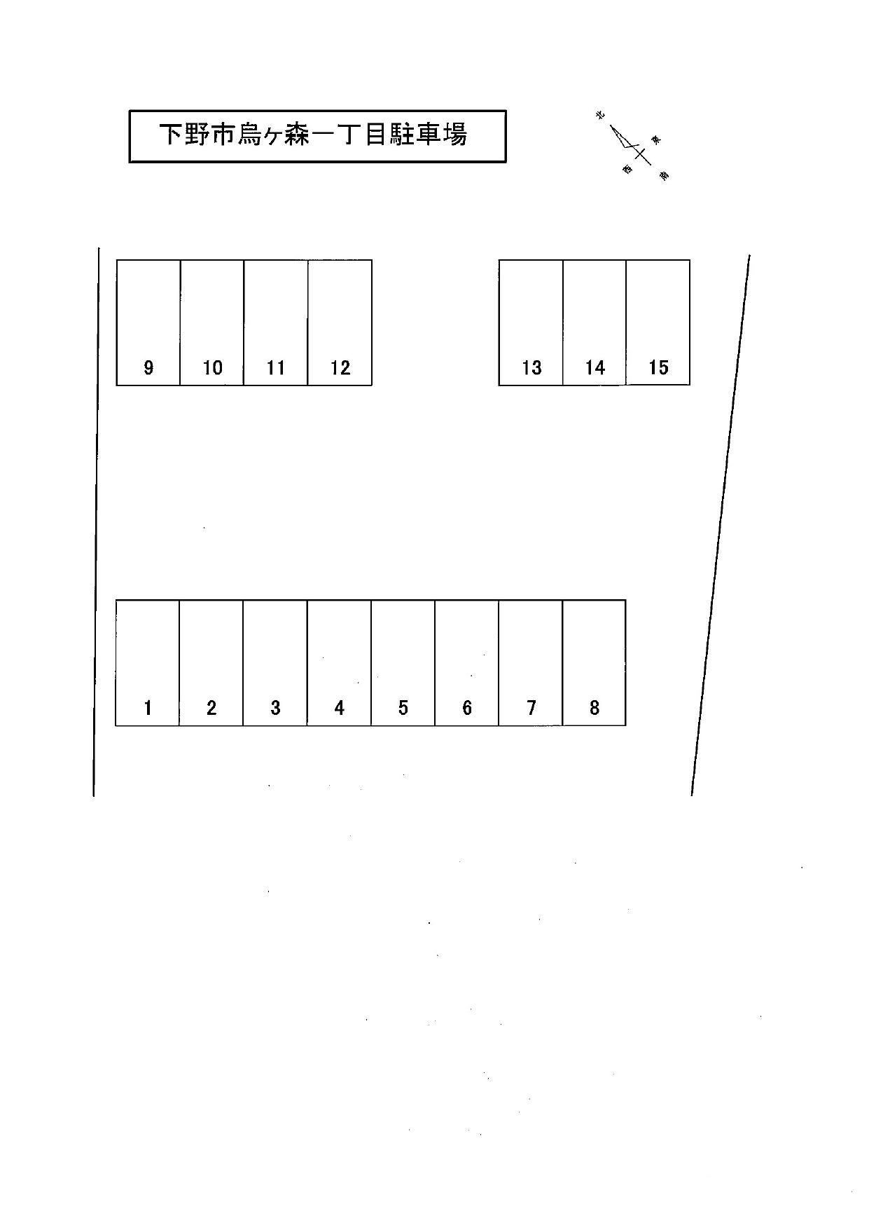 下野市烏ヶ森一丁目駐車場の駐車配置図