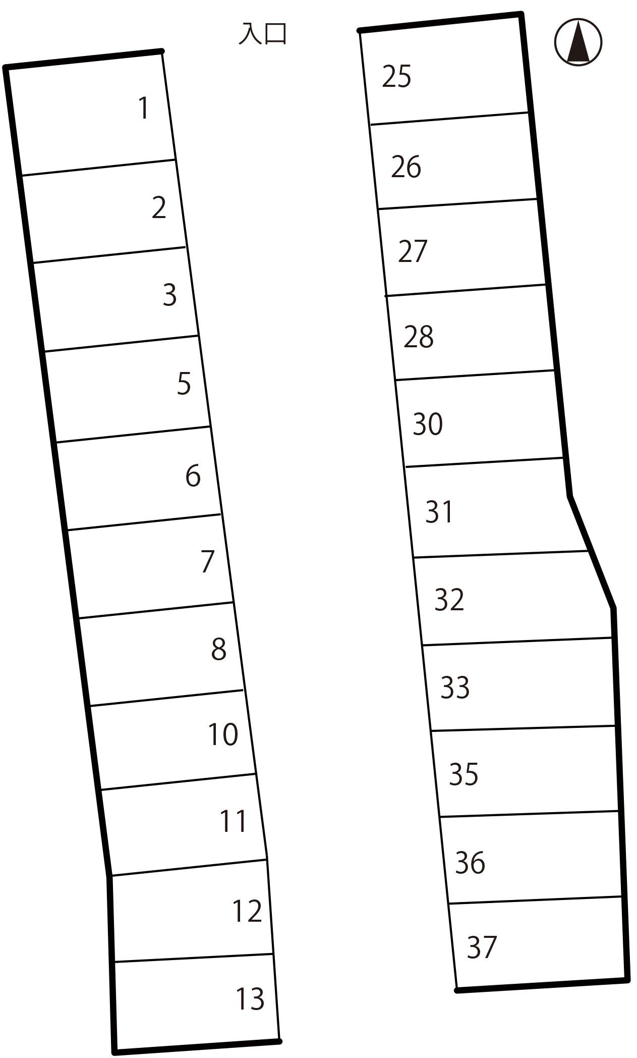 ブルースカイモータープールの駐車配置図