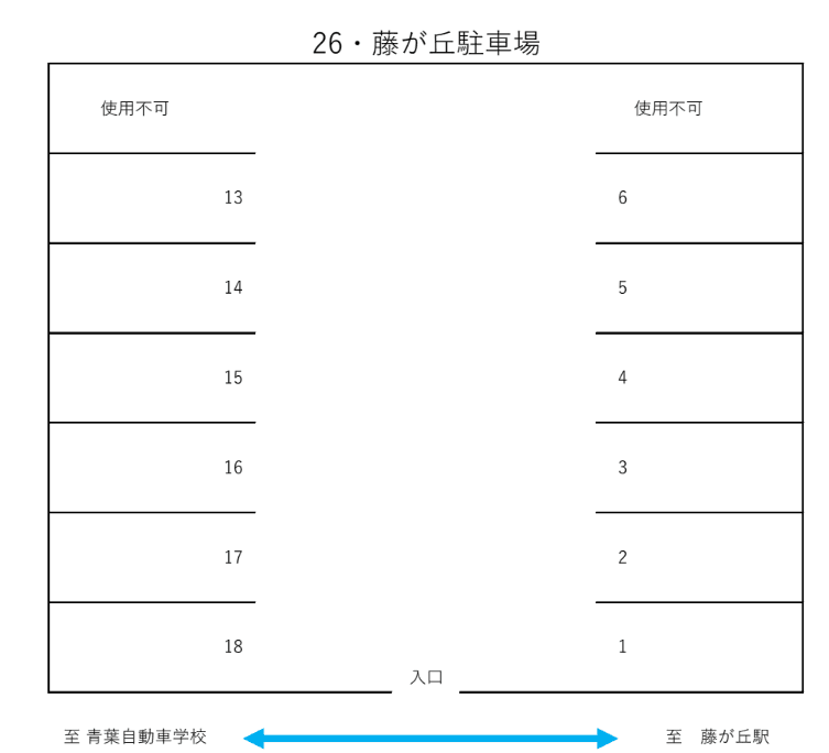 26・藤が丘1丁目駐車場の駐車配置図