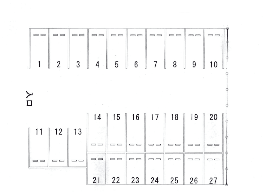 下上津役一丁目駐車場の駐車配置図