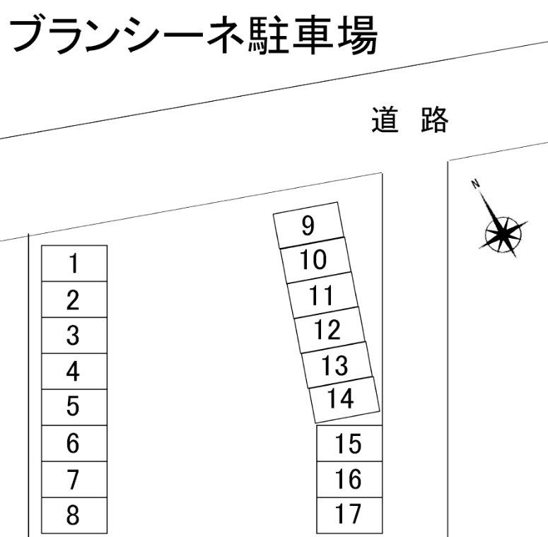 ブランシーネ駐車場の駐車配置図