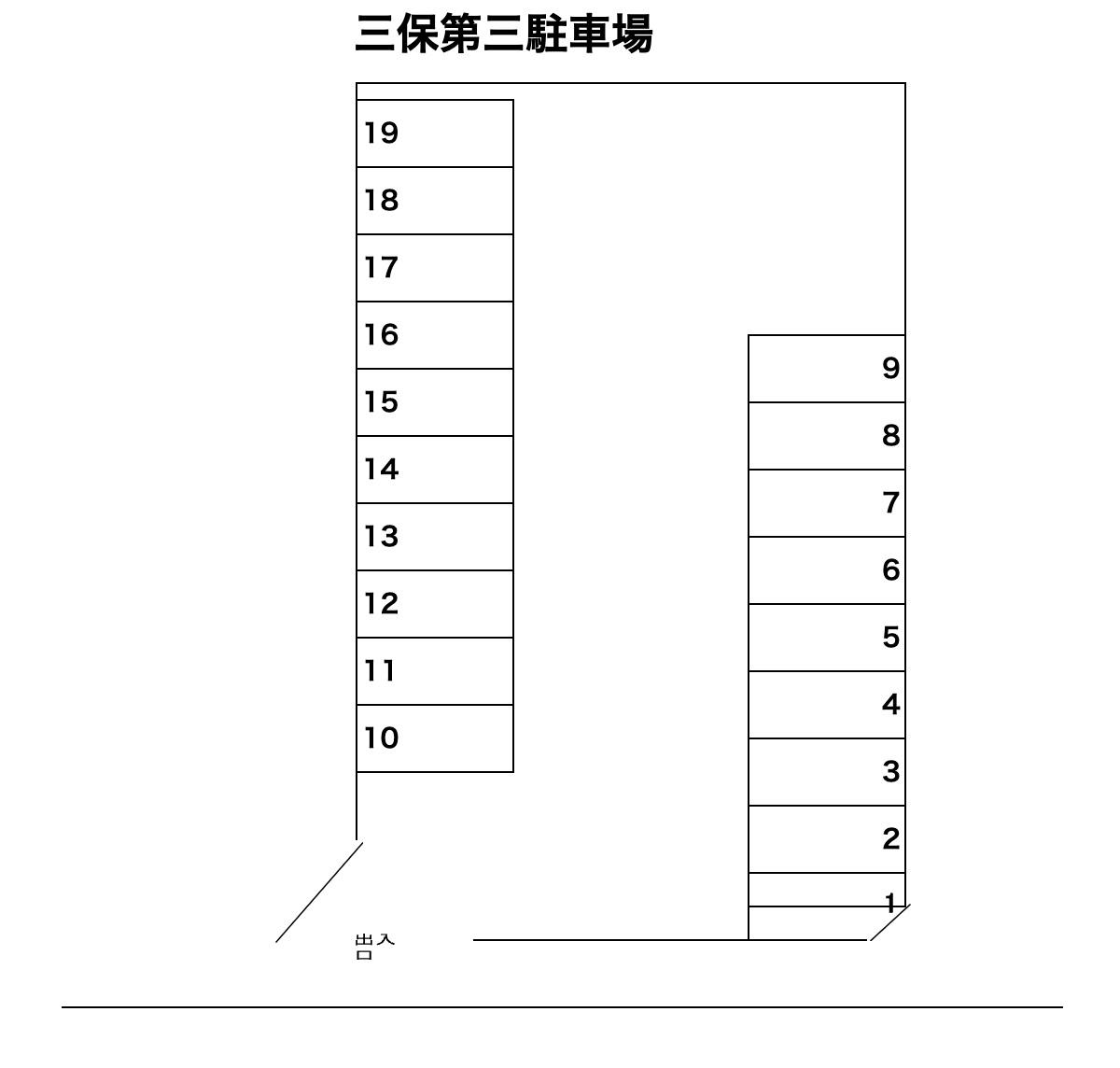 三保駐車場の駐車配置図