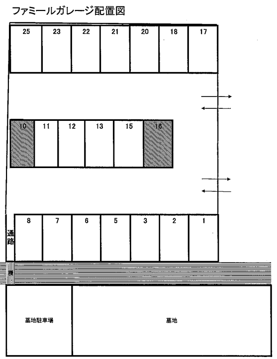 ファミールガレージの駐車配置図