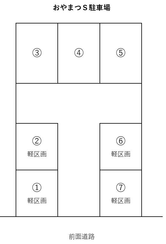 おやまつS駐車場の駐車配置図