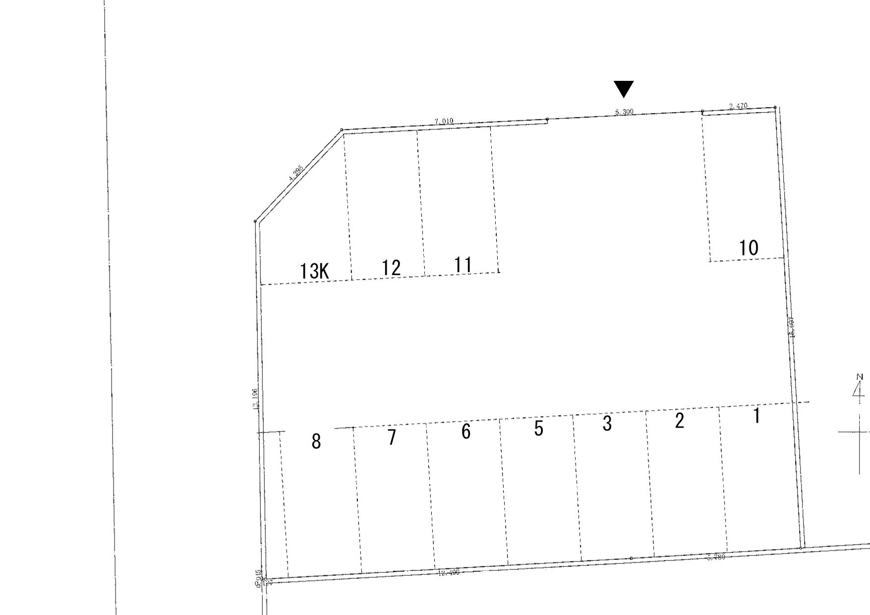 良町3丁目村上月極駐車場の駐車配置図
