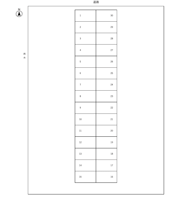 武仲パーキングⅡの駐車配置図