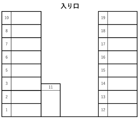 飾磨区野田パーキングの駐車配置図