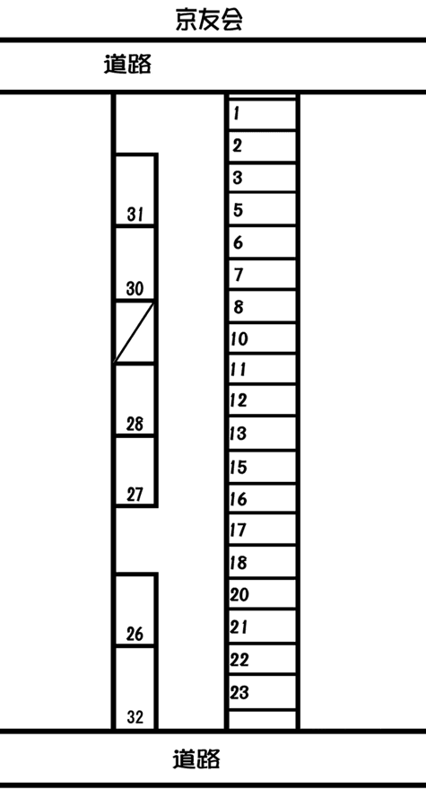 藤代駐車場の駐車配置図