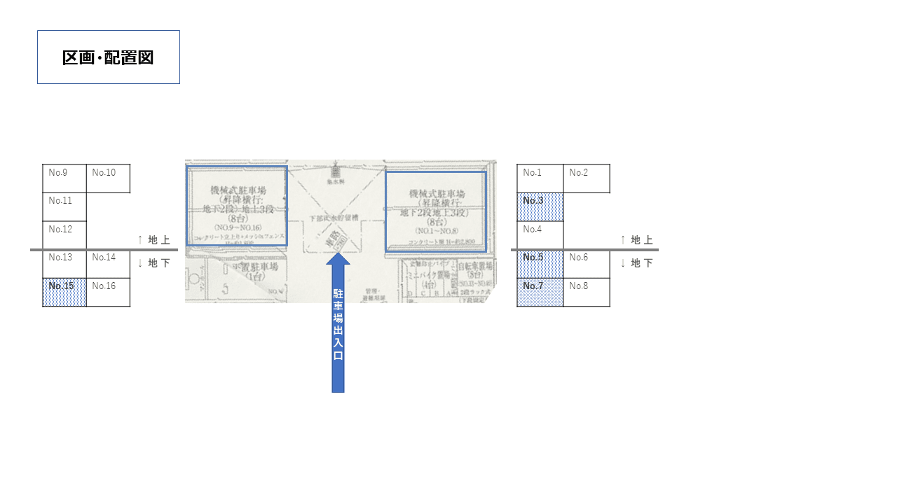 幸町一丁目駐車場の駐車配置図