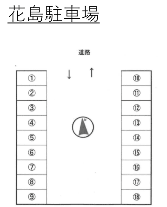 花島駐車場(花島貸地)の駐車配置図