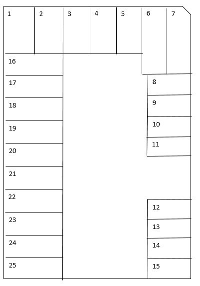 川崎モータープールの駐車配置図