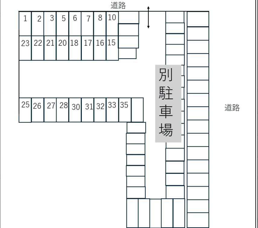 共和町3丁目9番3駐車場の駐車配置図