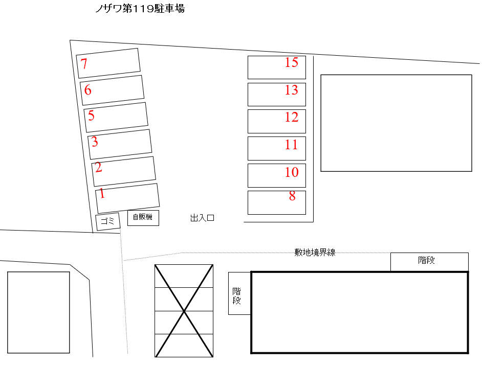 ノザワ第119駐車場の駐車配置図