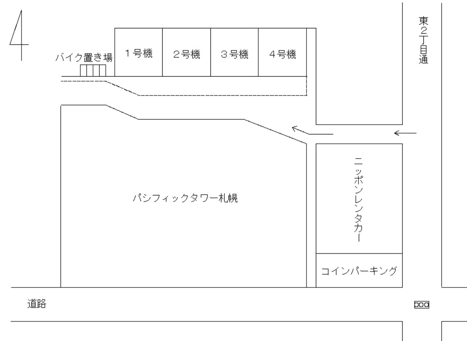 FKパシフィックタワー札幌駐車場の駐車配置図