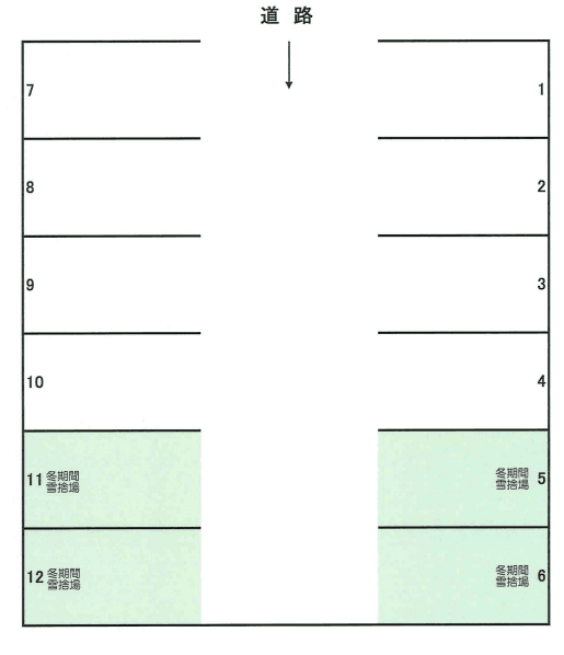 北郷3条9丁目駐車場の駐車配置図