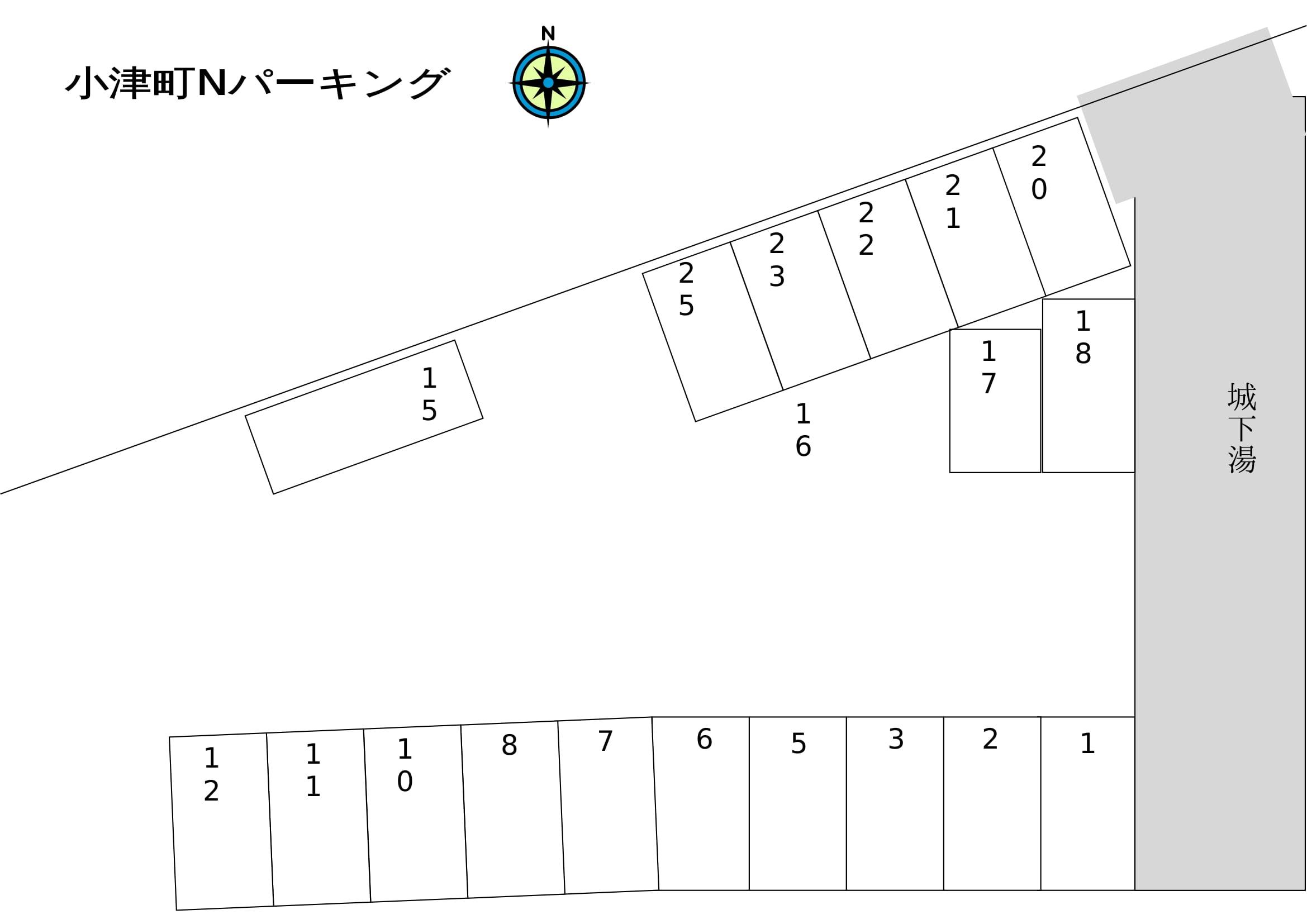 小津町Nパーキングの駐車配置図