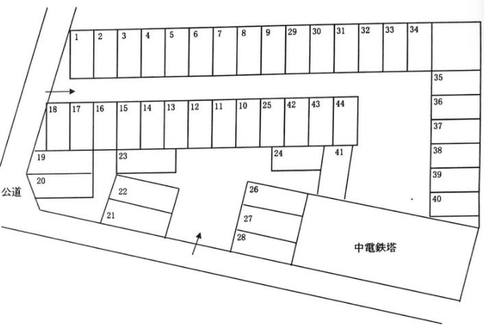 道上パーキングの駐車配置図