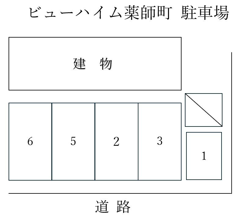 ビューハイム薬師町 駐車場の駐車配置図