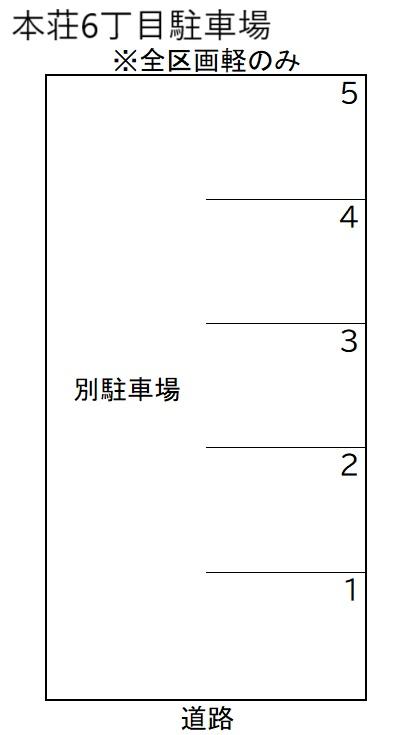 本荘6丁目駐車場の駐車配置図