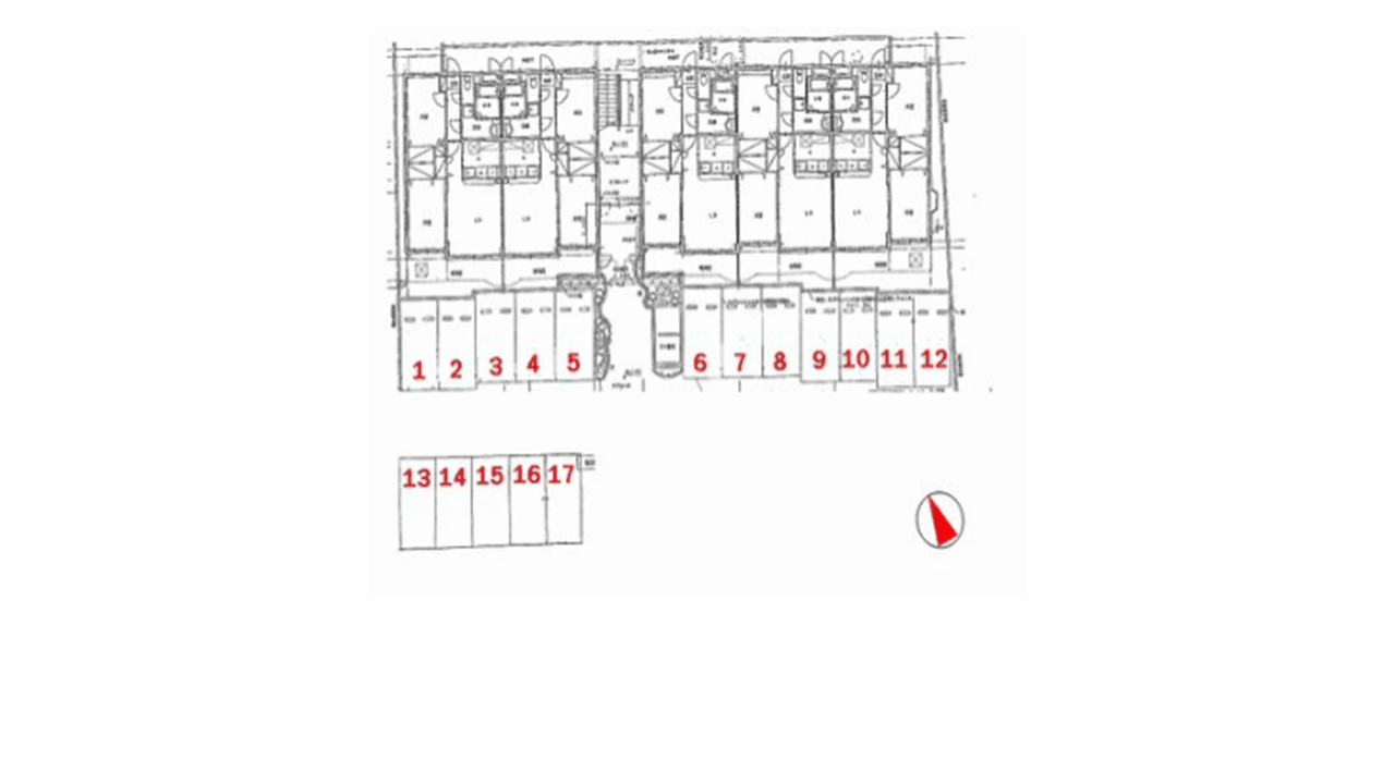 マーベラスⅡ第二駐車場の駐車配置図