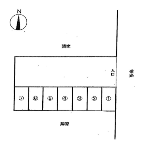 中川5丁目第1駐車場の駐車配置図