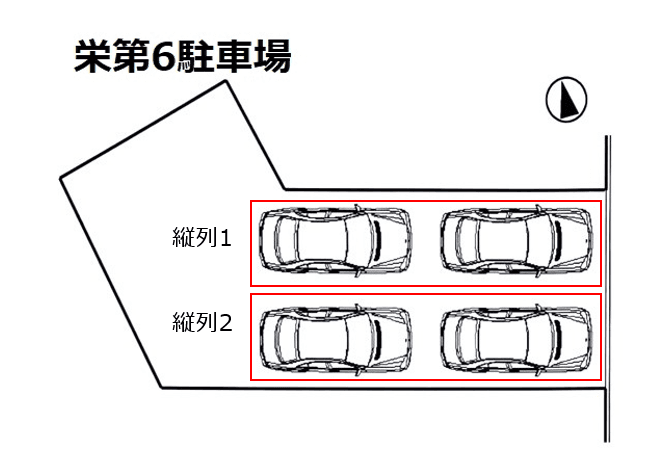 ワイズ・栄 第6駐車場の駐車配置図