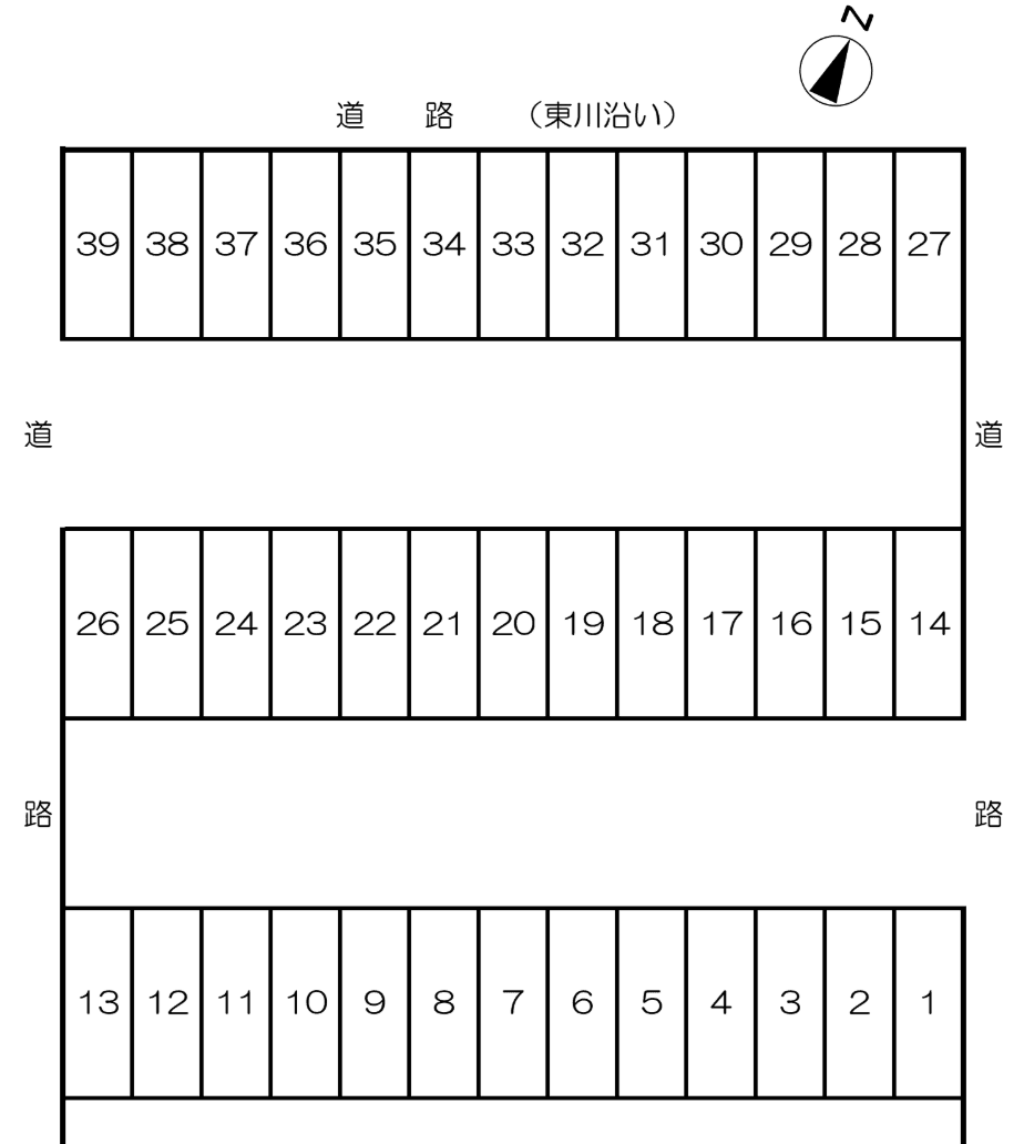 鈴木農園駐車場の駐車配置図