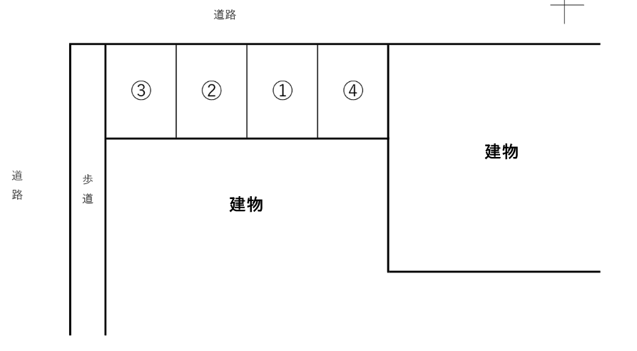 四本駐車場の駐車配置図