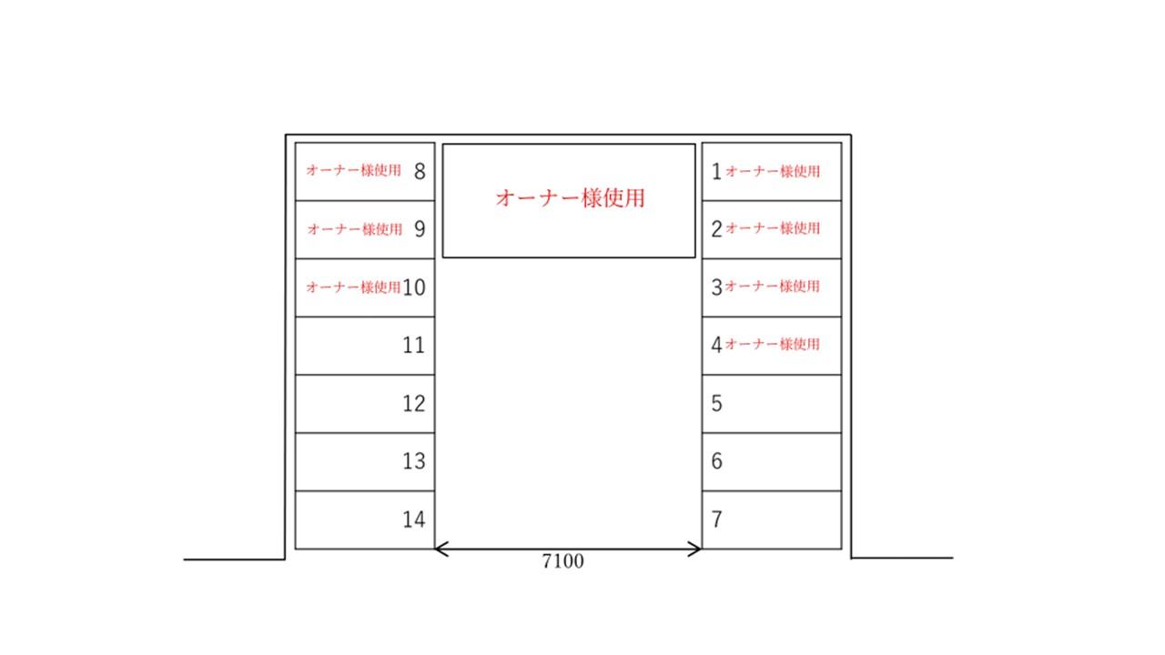 油木町16番駐車場の駐車配置図