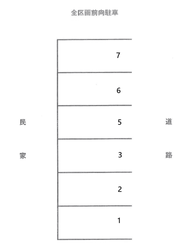 東山町2丁目月極駐車場の駐車配置図