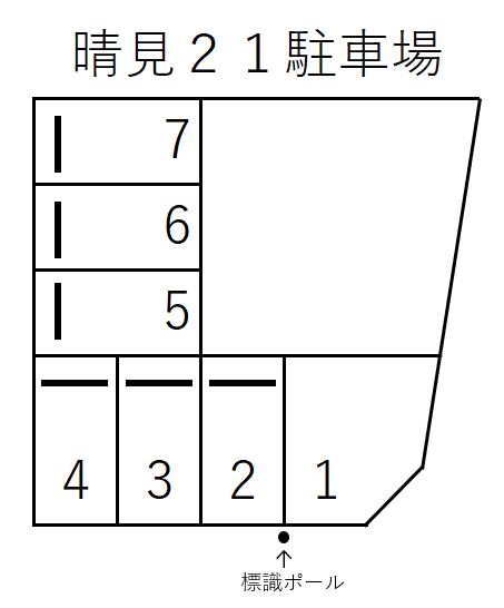 晴見21駐車場の駐車配置図