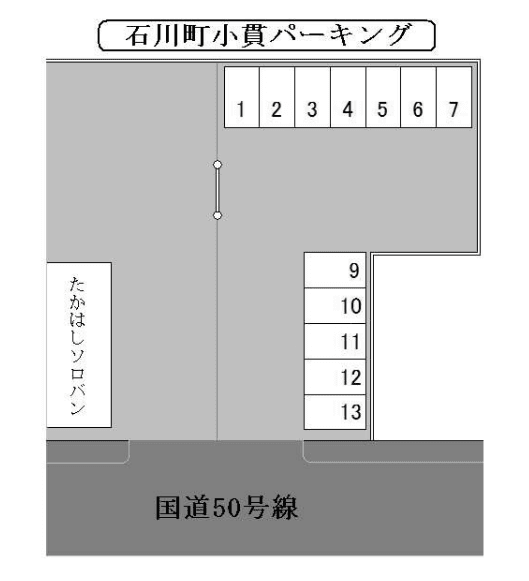 石川町小貫パーキングの駐車配置図